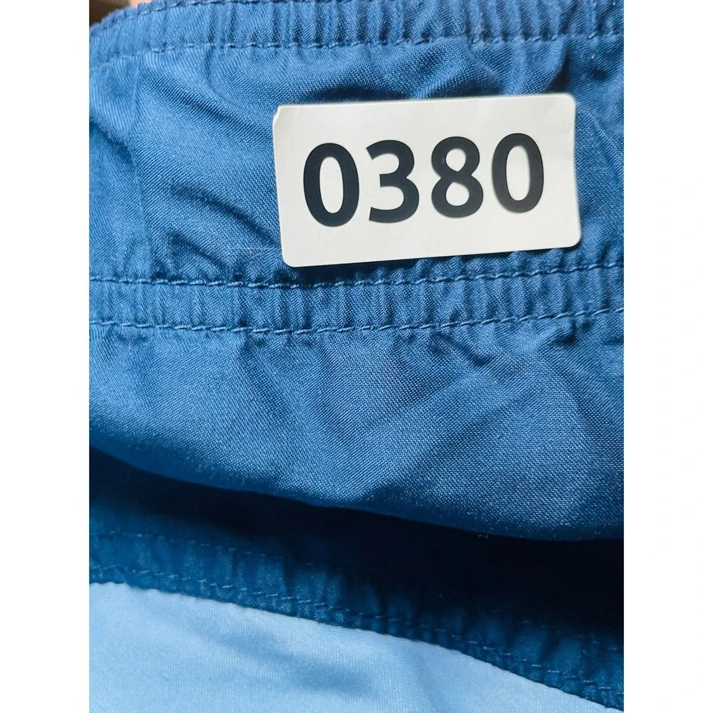 Corona Extra Board Shorts Mens 34 Blue White Grid Logo Zip Pocket Swim Trunks